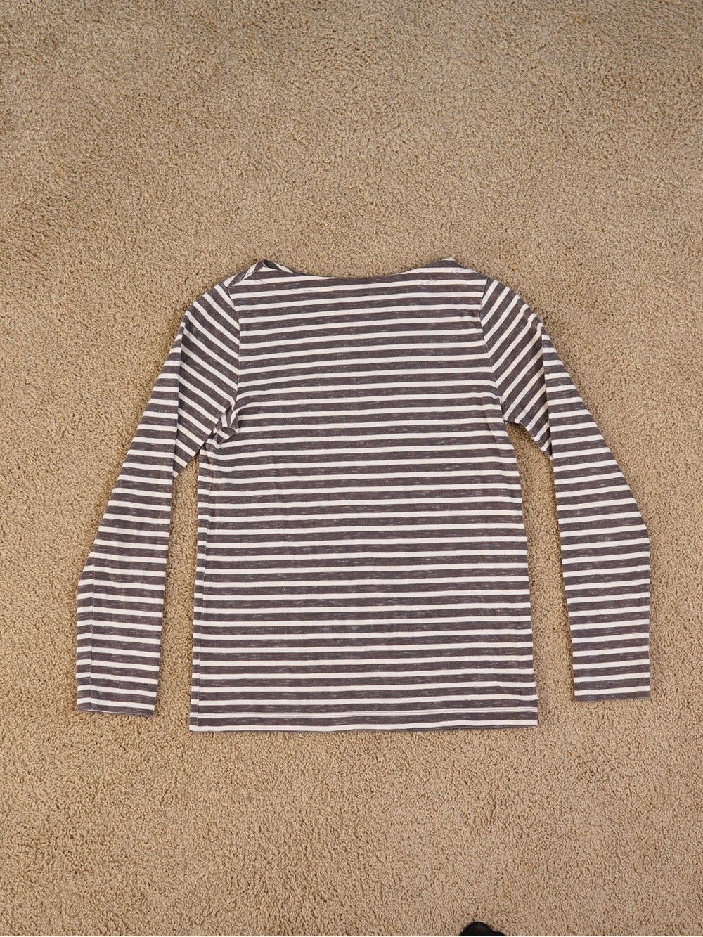 GAP Striped Long Sleeve Tee - Gray & White - Picture 1 of 7